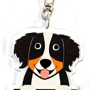 Bernese Dog 2D Acrylic Keychain Pet Lover Gift & Bag Charm Accessory